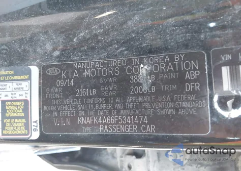 2015 Kia Forte Lx z USA, uszkodzony, nr VIN KNAFK4A66F5341474